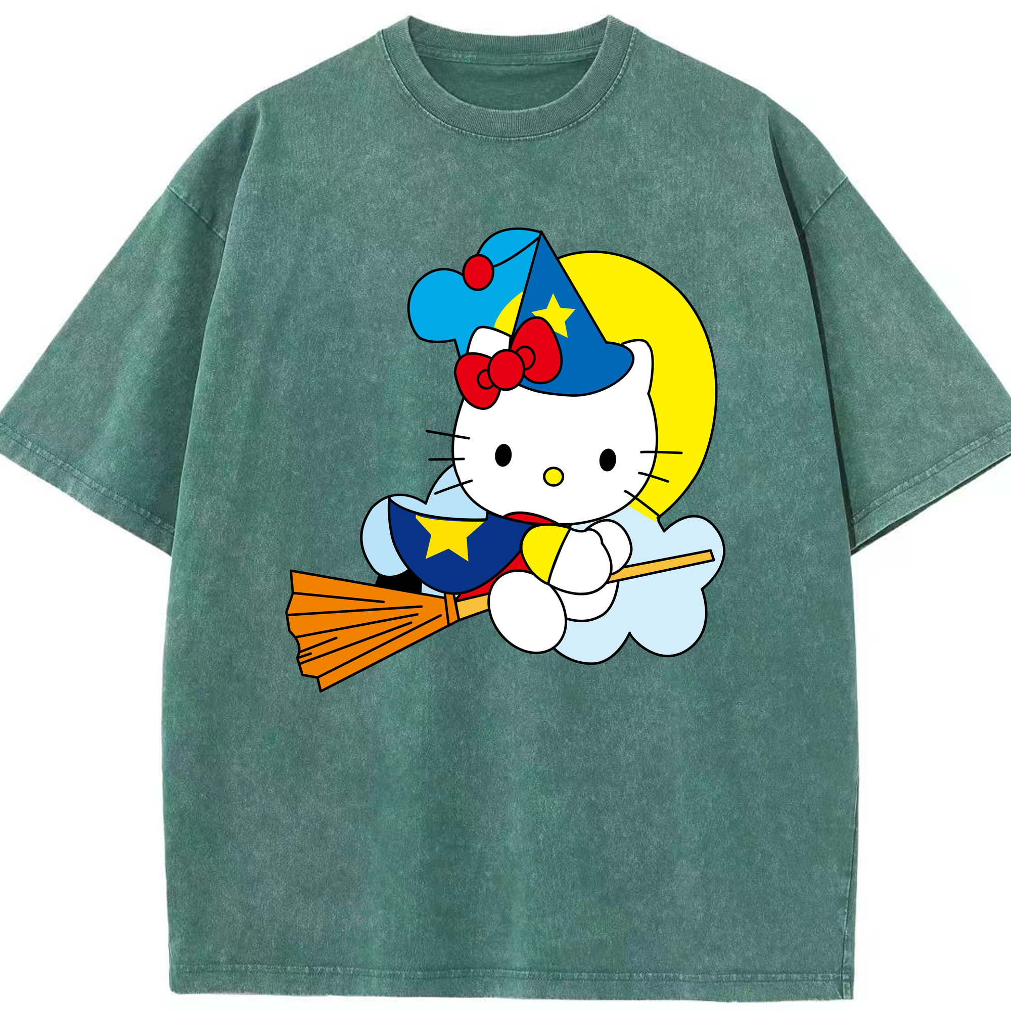 （画像用） Hello Kitty ハローキティ 綿100% ヴィンテージ風 半袖Tシャツ（フロントプリント）
